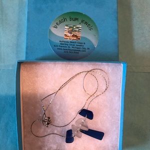 Cobalt color “beach glass” necklace